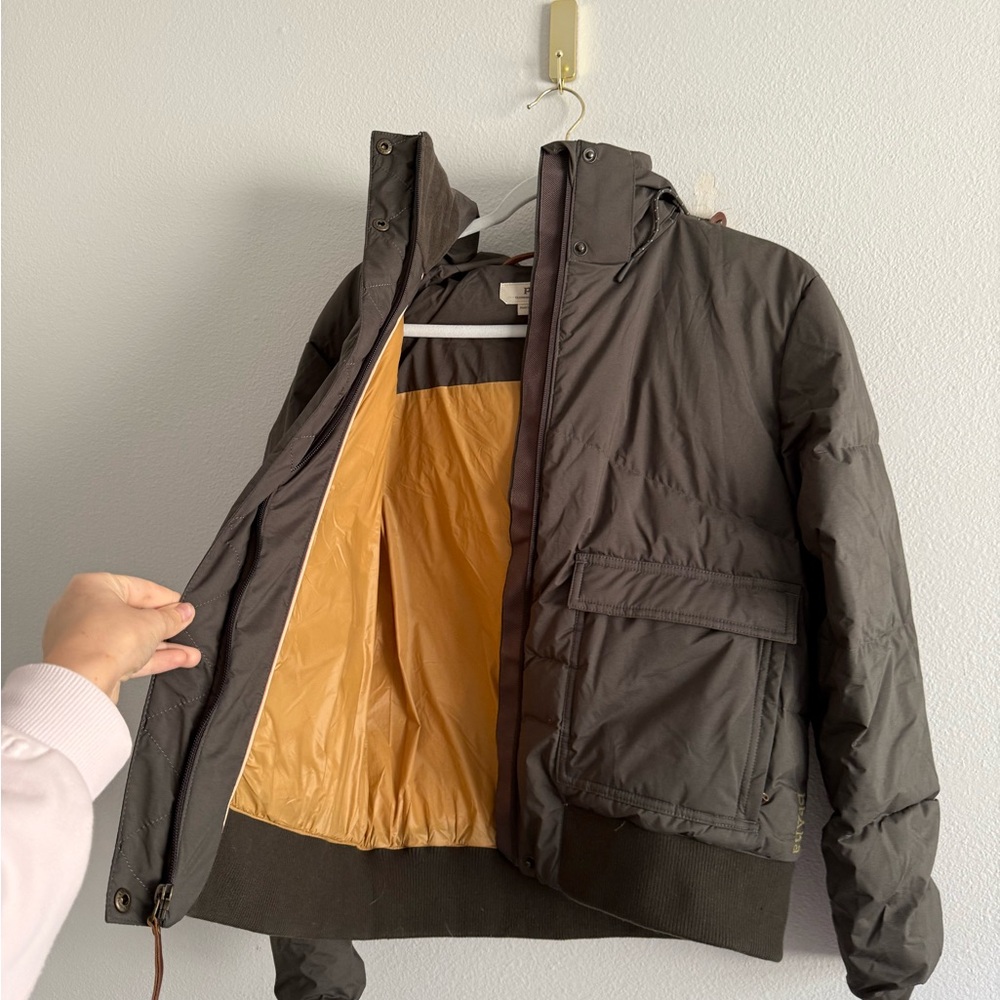 Prana kromata bomber jacket in black olive Women’s Sz M down hooded coat NWT - Picture 5 of 8